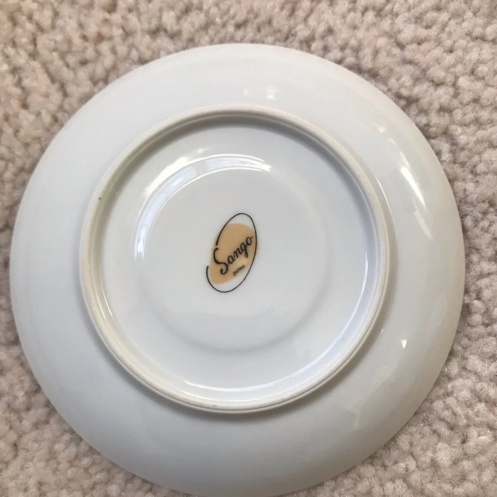 Vintage Sango Fine China Demitasse Cup & Saucer Set - Gold Trim